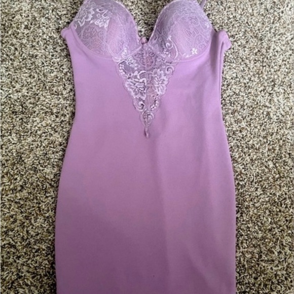 Elegant Lace Trim Purple Chemise - Picture 1 of 3